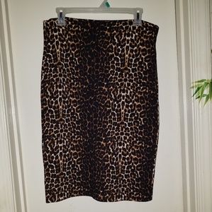 Leopard tank with pencil skirt